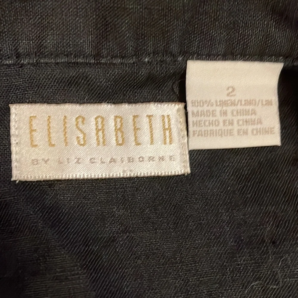 Elisabeth by Liz Claiborne black linen Blazer Size 2 - Picture 7 of 7
